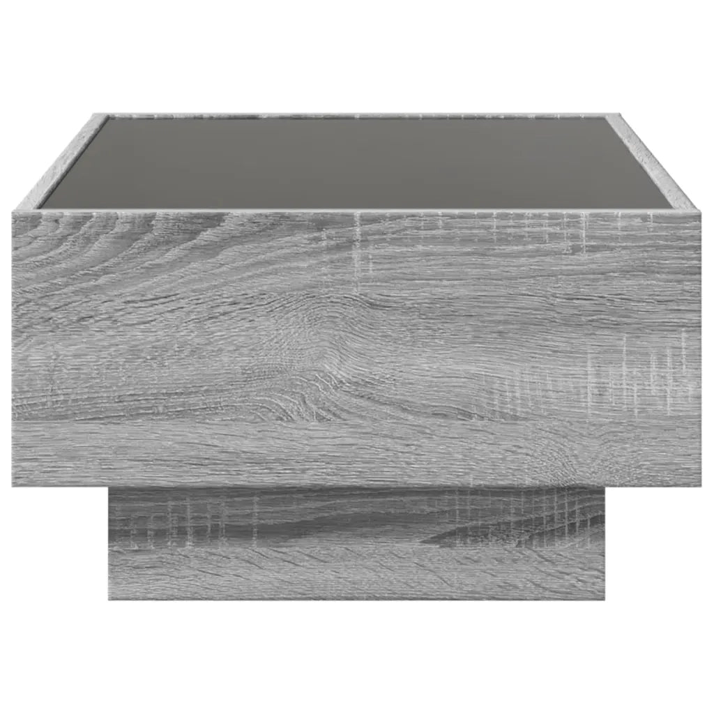 Tavolino Salotto con LED-Tavolino da soggiorno-Tavolo Grigio Sonoma 70x50x30 cm Multistrato