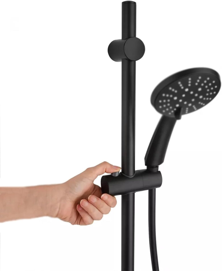 Asta Saliscendi da Bagno con Doccetta a 3 Funzioni Colore Nero con Tubo 150 cm