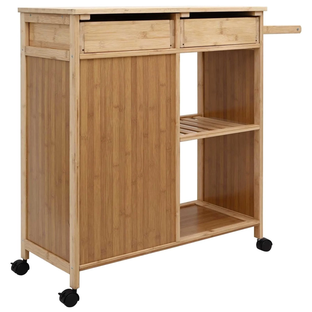 Carrello da Cucina con Ruote Naturale 90,5 x 36 x 86,5 cm Bamb¨´ CFW7358119