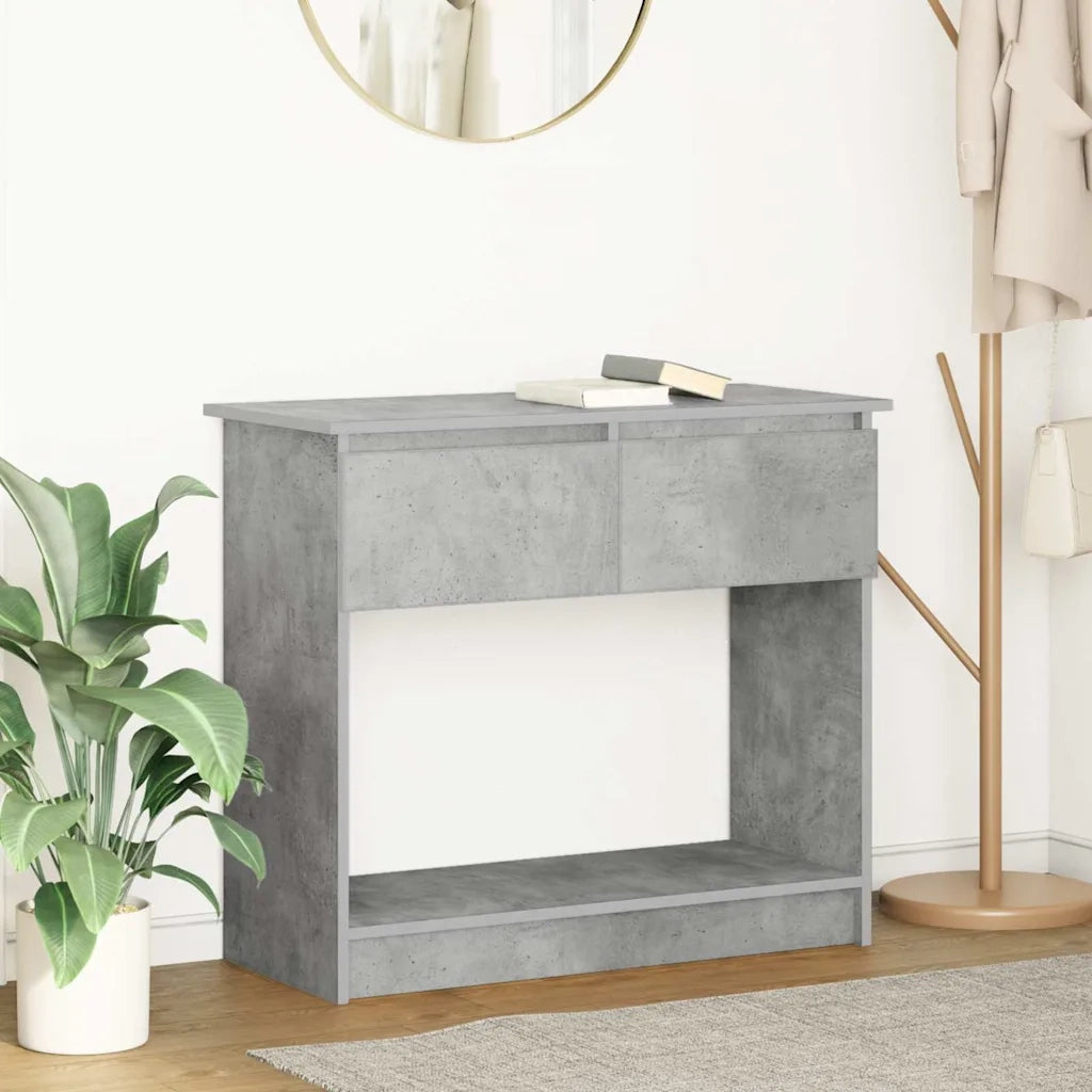Tavolo Consolle con Cassetti Grigio Cemento 85,5x38,5x74,5 cm 861394
