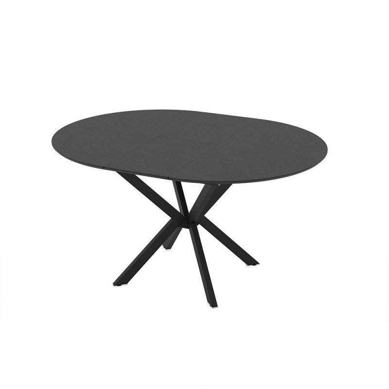 Tavolo allungabile Diano con piano colore ardesia e gambe nere