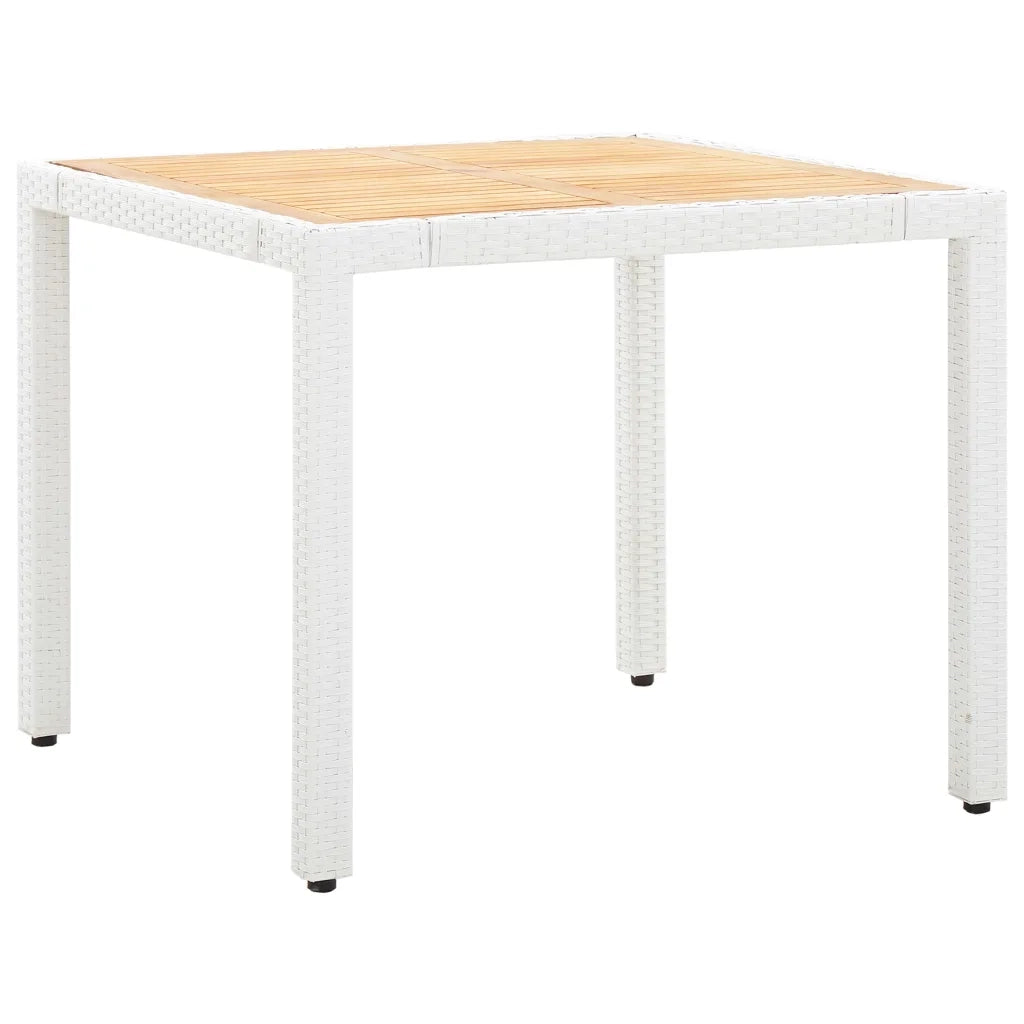 Set da Pranzo da Giardino 5 pz in Polyrattan Bianco 45982