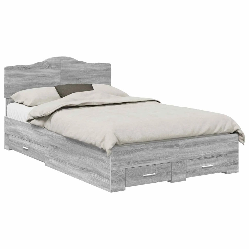 Struttura del letto con testiera Grigio Sonoma 120 x 190 cm 3413225