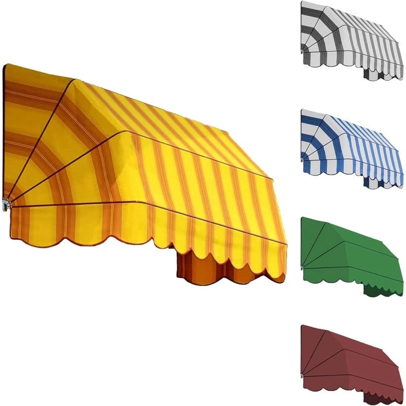 Tenda Sole Cappottina 5 Raggi, Tessuto Tempotest Parà Blu 13, Larghezza 3 x Sporgenza 0,80, UV-Resistente, Impermeabile - Giardino, Balcone