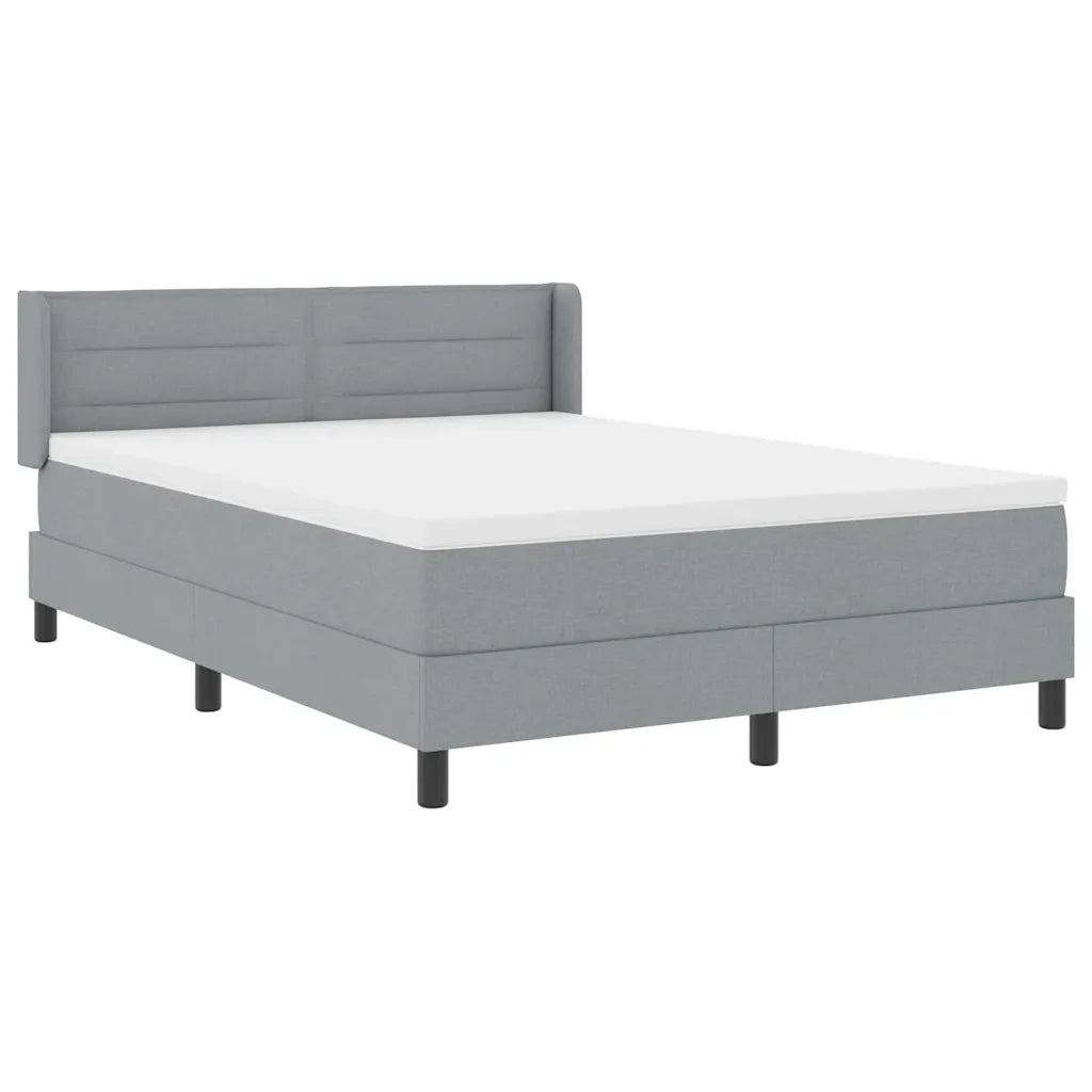 Letto a molle con testiera Grigio chiaro 190 x 140 cm Tessuto 3341034