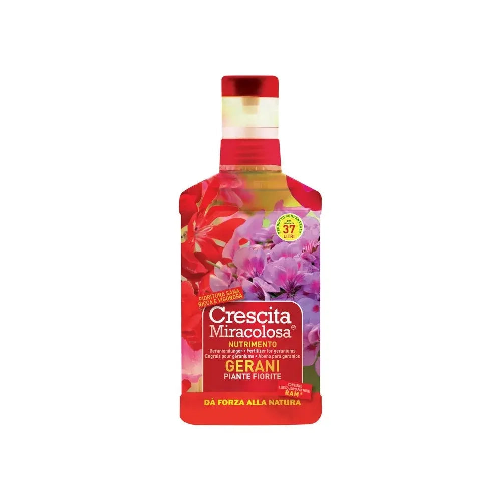 Miracolosa crescita dei gerani con il prodotto da 375 ml