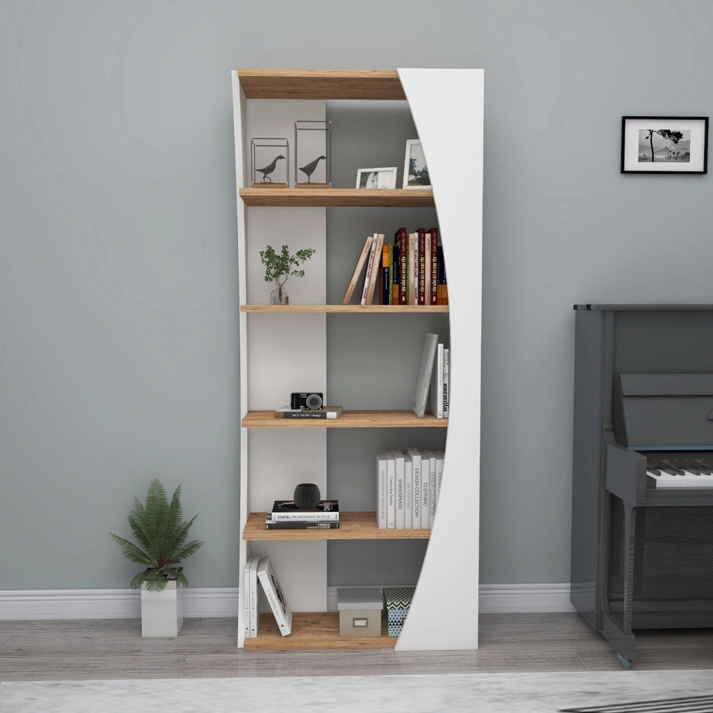 Biblioteca Equo, Libreria 4 Ripiani, 64x24x150h cm Bianco