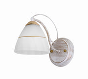 Applique Candellux Fanetta bianco oro vetro E27 monoluce