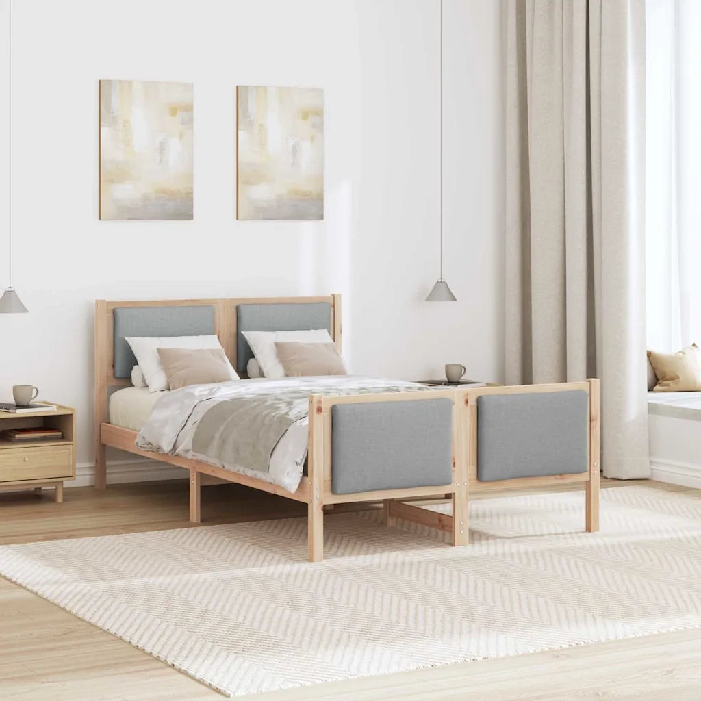 Letto matrimoniale | Letto per adulti | Struttura del letto Grigio chiaro 120 x 190 cm Tessuto