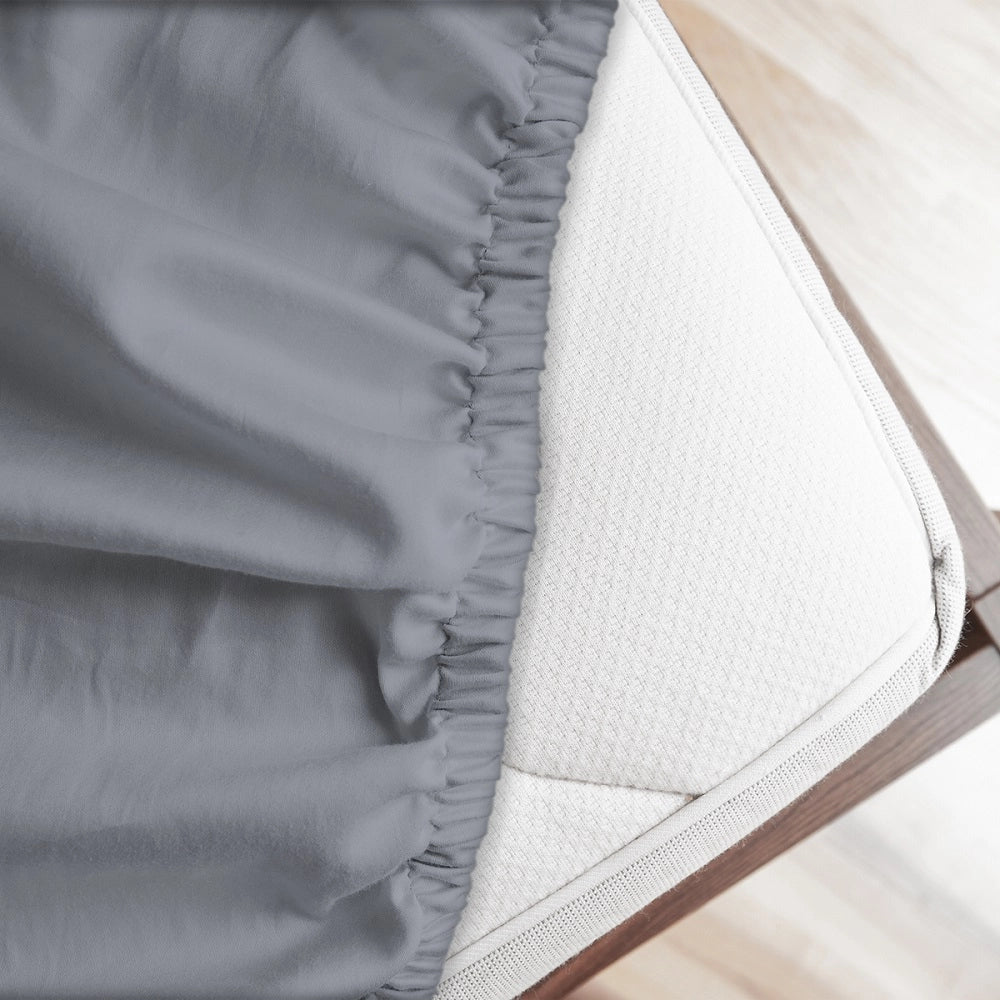 Lenzuolo letto sotto con angoli 100% puro cotone Made in Italy tinta unita Grigio - 1 Piazza