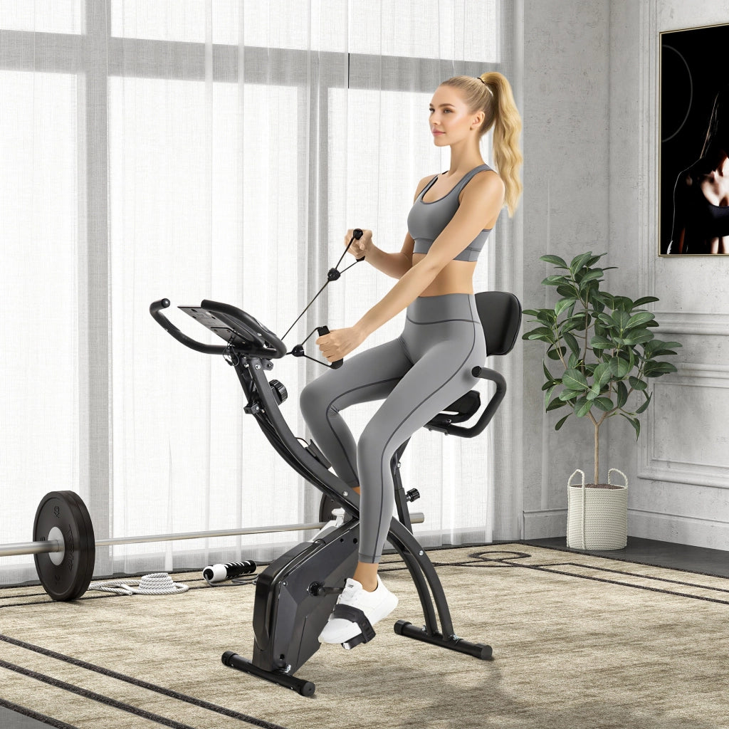 Bicicletta Ellittica 2 in 1 ¨C Minimal ¨C LCD, Pulsossimetro, Regolabile, Pieghevole