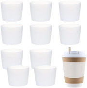 Set di 10 bicchieri in vetro riciclabile - coprispessi in silicone termoresistenti - antiscivolo - copricup - set di protezione per bicchieri