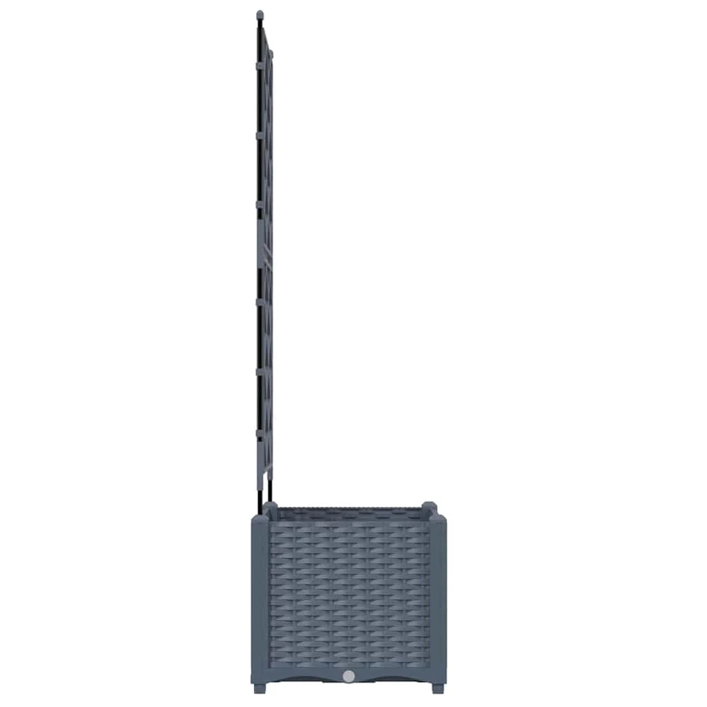 Moderna fioriera da giardino per esterni 40 x 40 x 143 cm resistente ed elegante realizzata in acciaio grigio chiaro 02_0058580