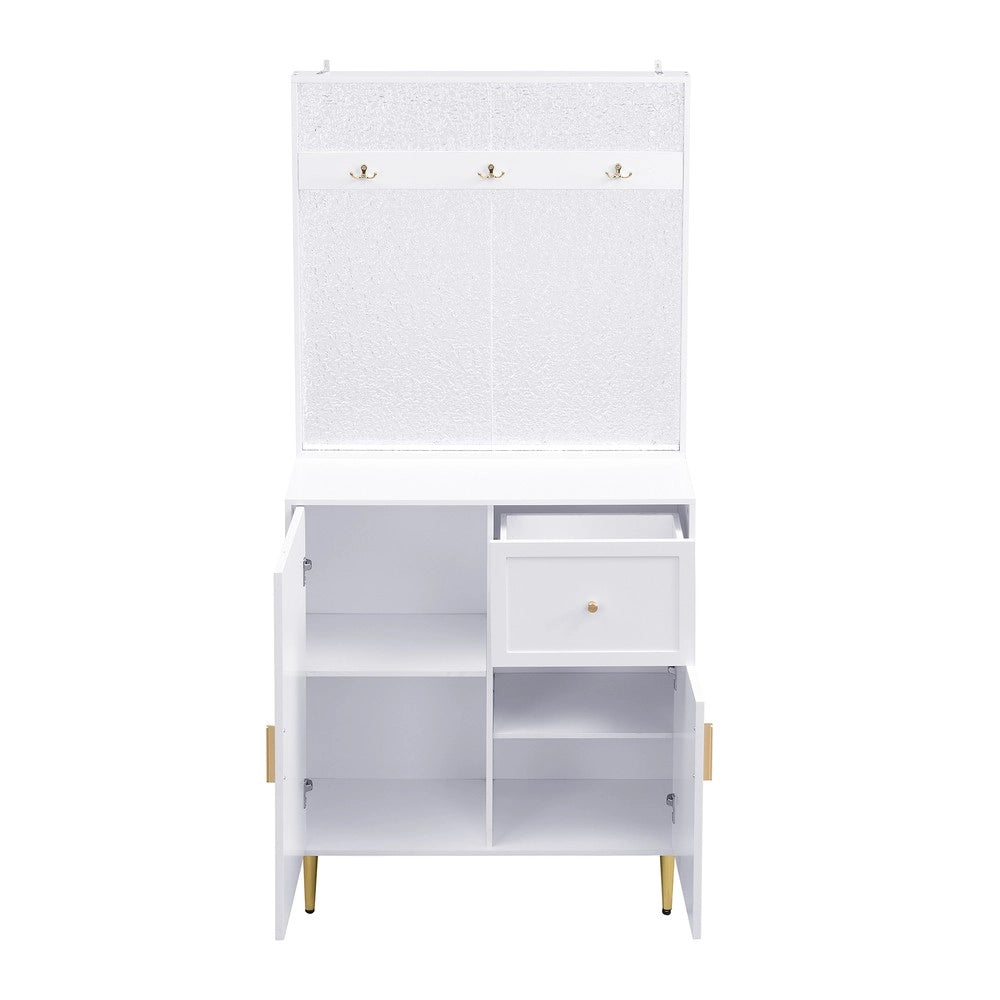 Mobile Ingresso con Scarpiera e Appendiabiti ¨C MINIMAL ¨C Bianco, 80x175,5x35 cm