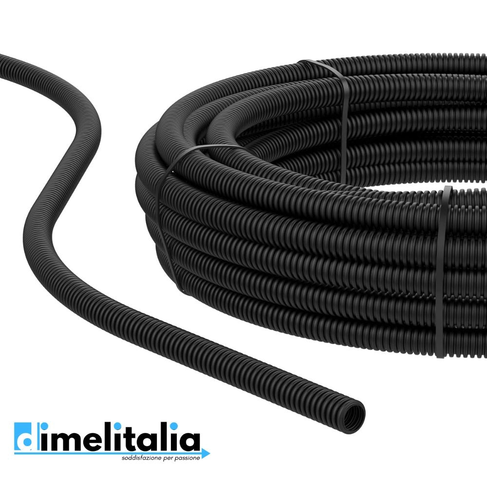 Tubo corrugato guaina cavi elettrici pieghevole pvc autoestinguente nero *** diametro 32 millimetri, lunghezza metri ...