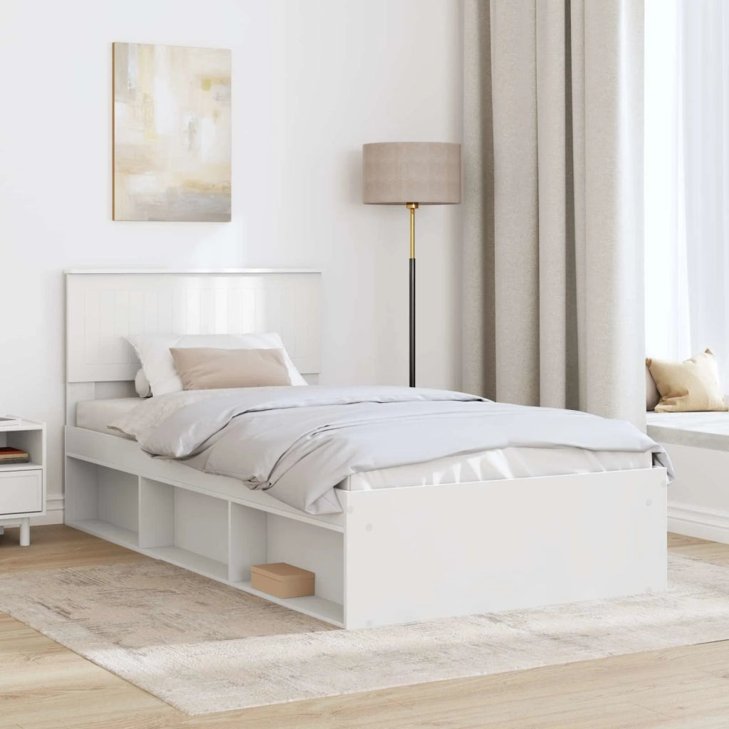Struttura del letto Bianco 100 x 200 cm Pino massello 3410636