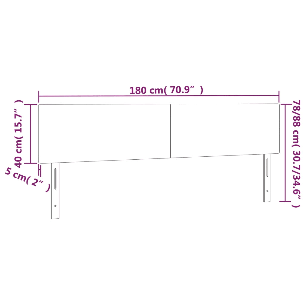 Testiera a LED-Testata con LED Grigio 180x5x78/88 cm in Similpelle 955629