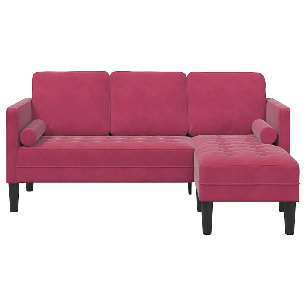 Set di divani con cuscino Rosso Vino Poliestere 42001930