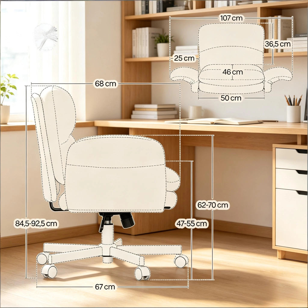 Sedia girevole a 360° in velluto con seduta imbottita, schienale ergonomico e base in metallo per soggiorno grigio
