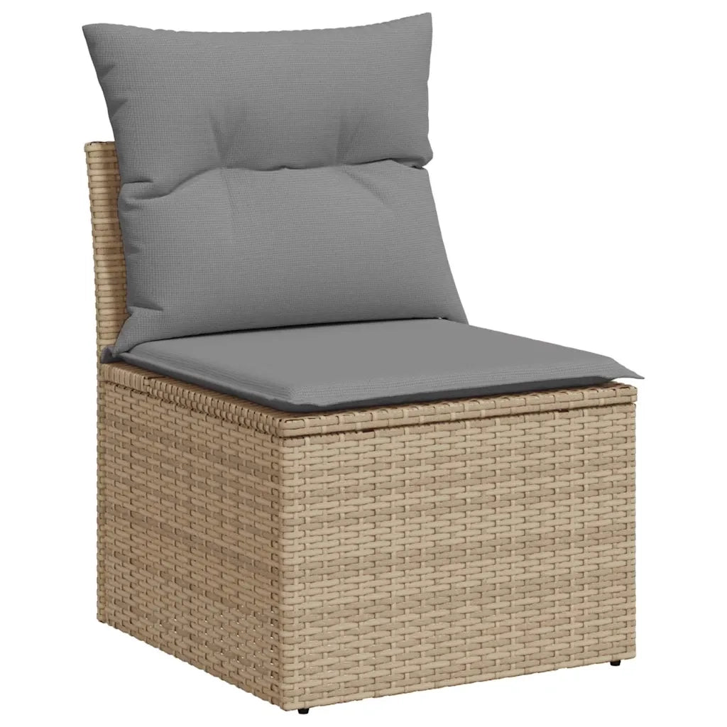 Set Divano da Giardino 9 pz con Cuscini Beige in Polyrattan 3326450
