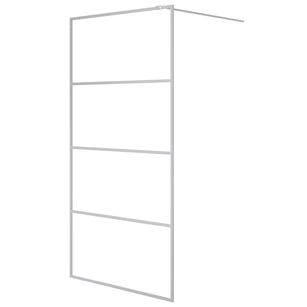 Parete Doccia Walk in Argento 100x195 cm Vetro Trasparente ESG 152137