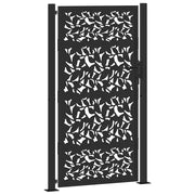 Cancello da giardino nero 100x175 cm in acciaio con design a foglia CFW1173333