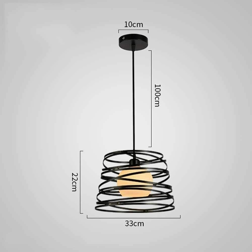 Lampadario a Sospensione Moderno con Paralume fasce in Metallo Ferro Intrecciate SENZA LAMPADINA Nero