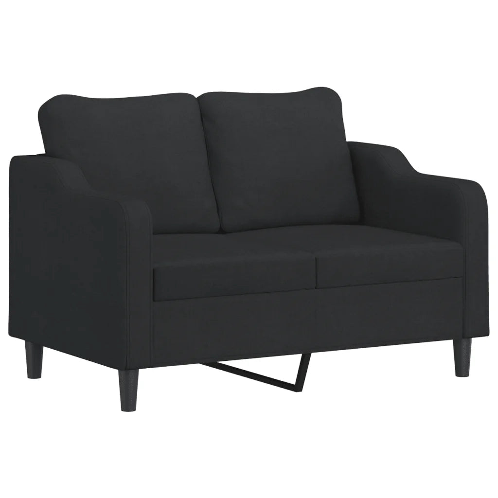 Set di Divani 2 pz con Cuscini Nero in Tessuto 3201806