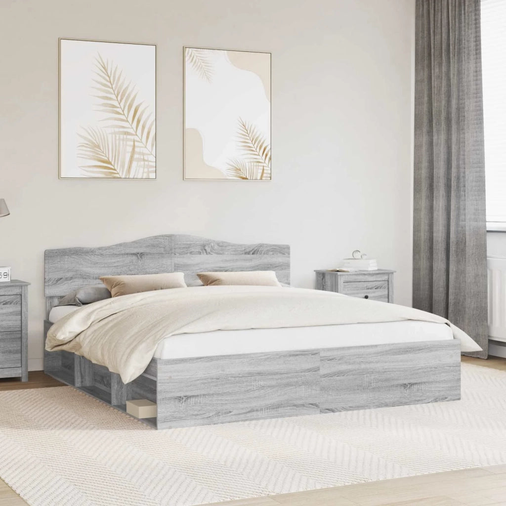 Struttura del letto Grigio Sonoma 180 x 200 cm Pino massello 3412867