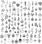 150 pezzi di pendenti in argento - pendenti per collana bracciale - artigianato di gioielleria piccoli pendenti in argento tibetano - artigianato di gioielleria.