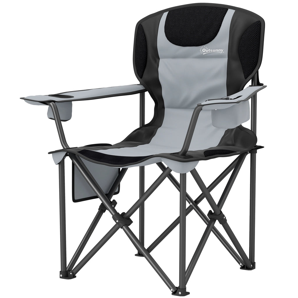 Sedia da campeggio pieghevole con braccioli ¨C Minimal ¨C Nero