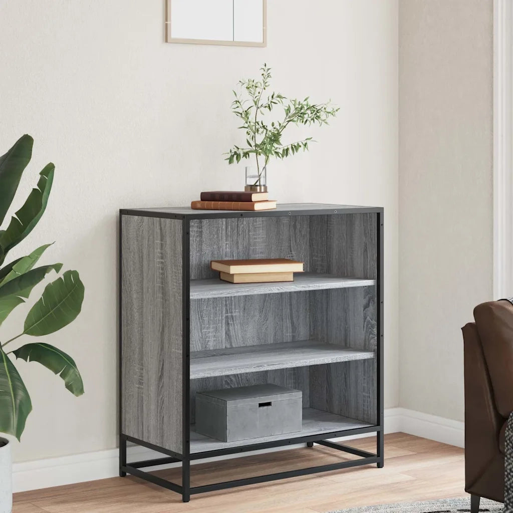 Credenza | Madia | Buffet da pranzo | Armadio da pranzo Grigio Sonoma 68x35x76 cm in Truciolato e Metallo