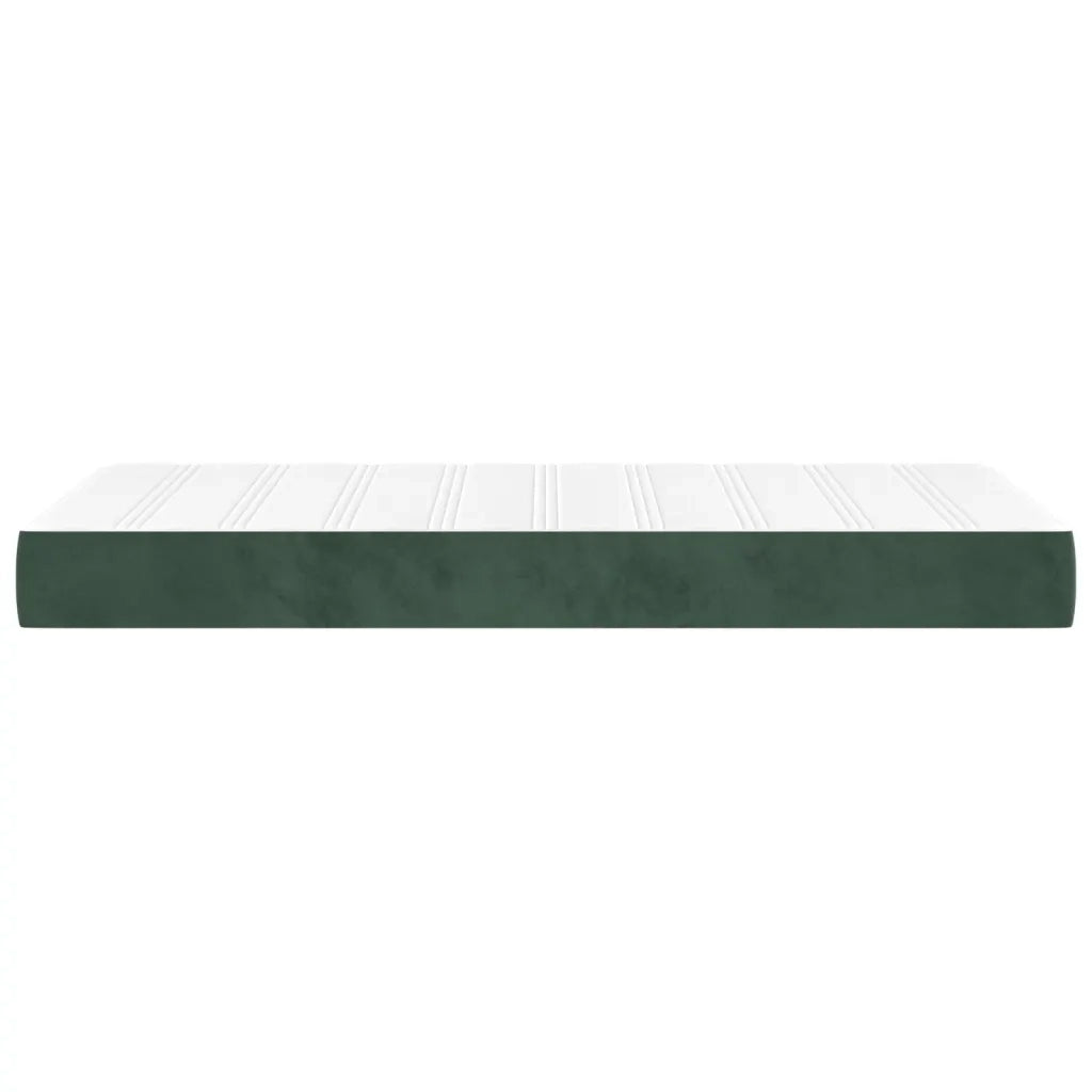 Materasso a Molle Insacchettate Rigidità Media Verde Scuro 120x190x20 cm in Velluto 4007157
