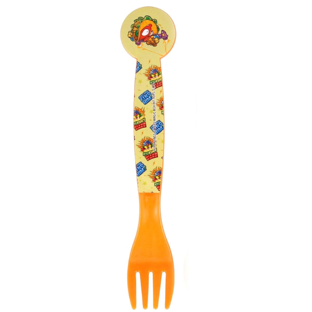 Cucchiaio e Forchetta per Bambini con Decorazione KidFury in Plastica Multicolore Super Zings