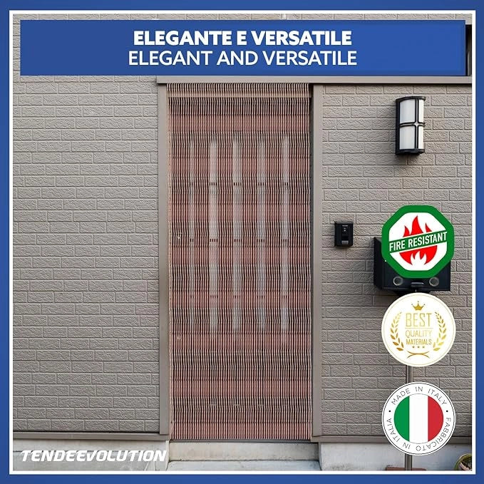Tenda Antimosche Modello GLIT PIENO in PVC, Plastica Salmone | Largh. 1,40m x Alt. 2,60m | Protezione Insetti, Porta, Esterno, Interno