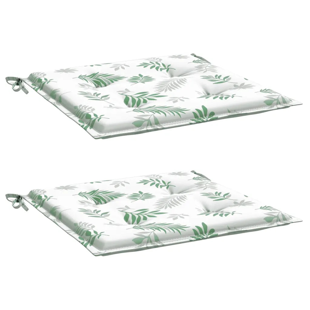 Cuscini per Sedia 2 pz Motivo a Foglie 40x40x3 cm Tessuto 361020