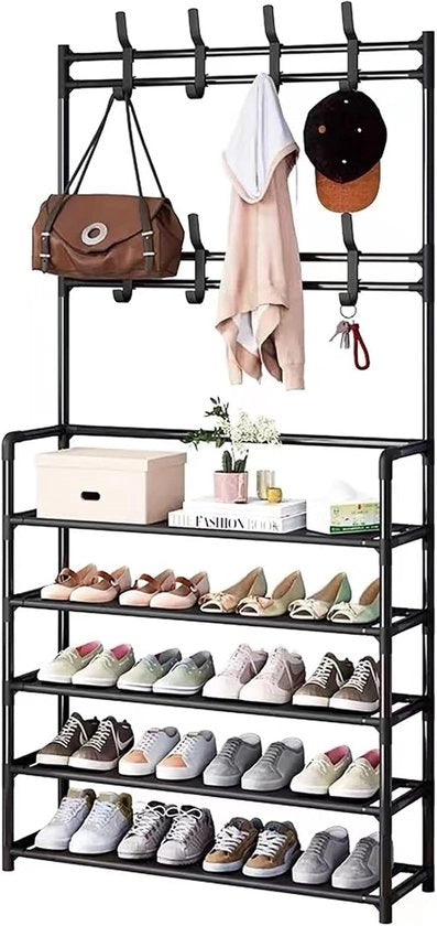 Organizzatore di scarpe in metallo sottile - 5 livelli - 80 x 28 x 175 cm