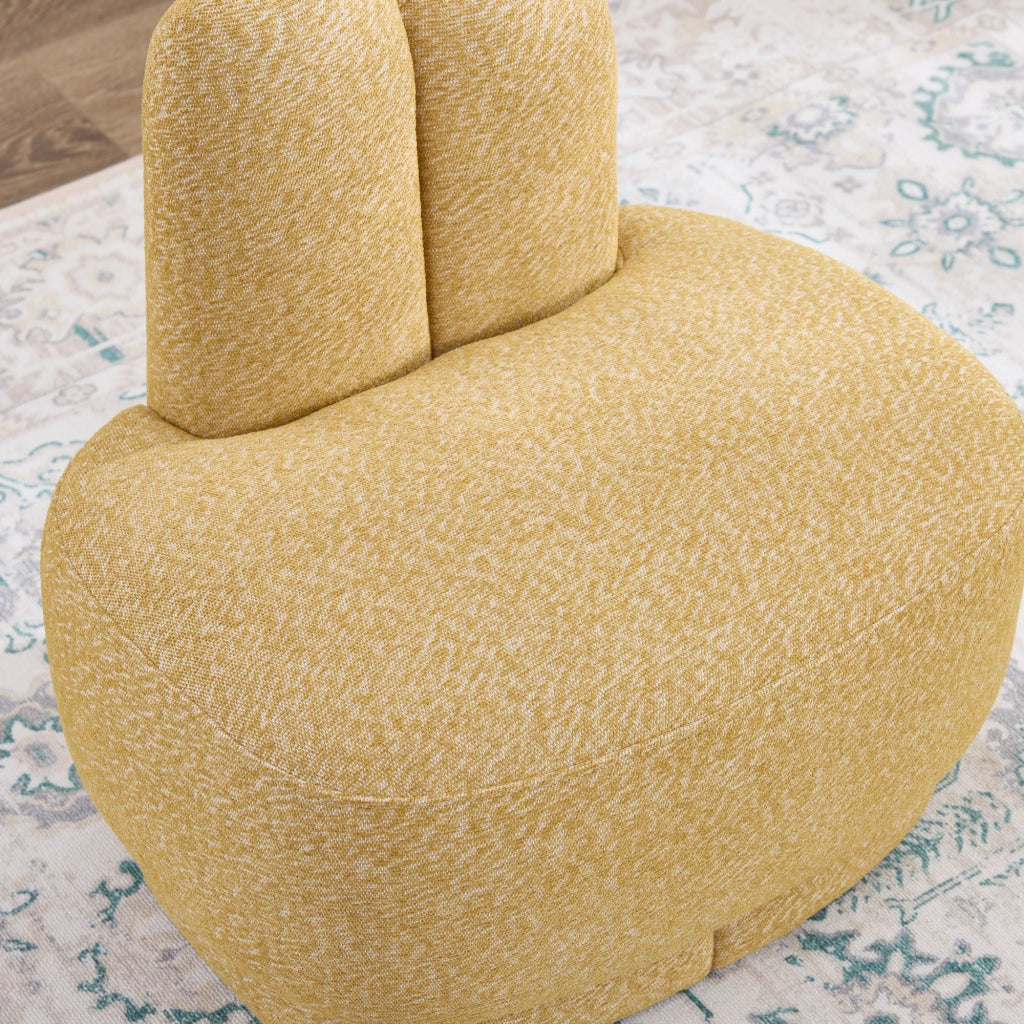 Poltrona pouf a forma di coniglio - con rivestimento morbido - per soggiorno - in tessuto giallo