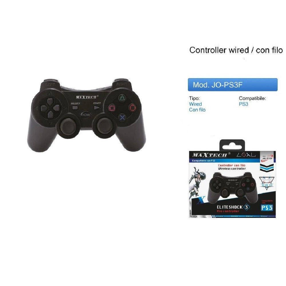 Trade Shop - Joystick Gamepad Con Filo Compatibile Ps3 Joypad Usb Controller Vibrazione -