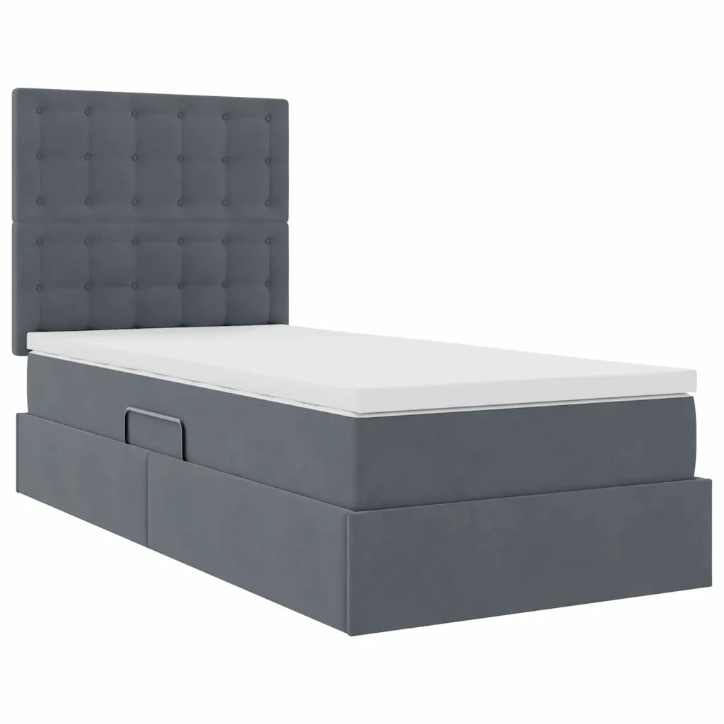 Letto con contenitore e materasso Grigio scuro 100 x 200 cm 3372130