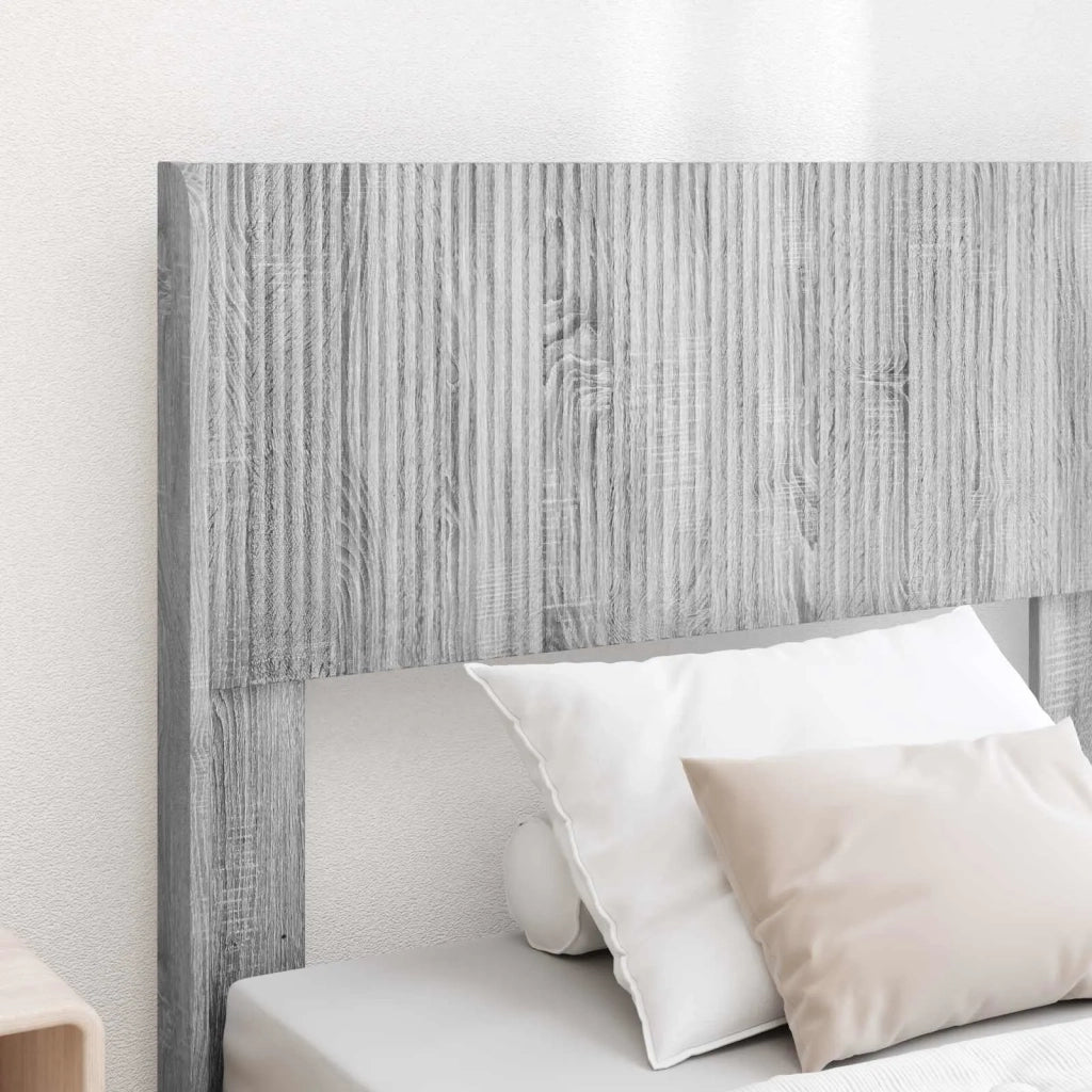 Letto singolo | Letto per adulti | Struttura del letto con stoccaggio e testata Sonoma grigio