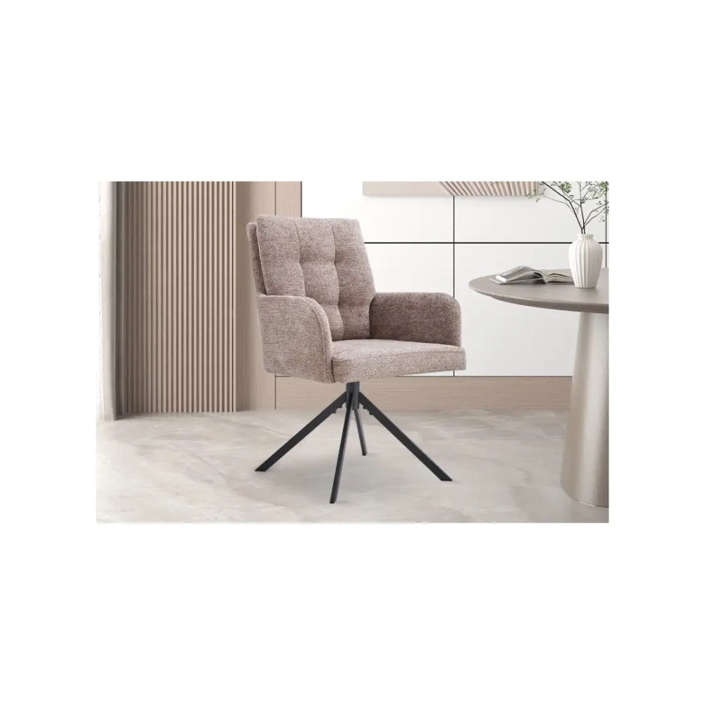 Sedia girevole PLUMO – Tessuto sabbia – L50 x H85 x P62 cm