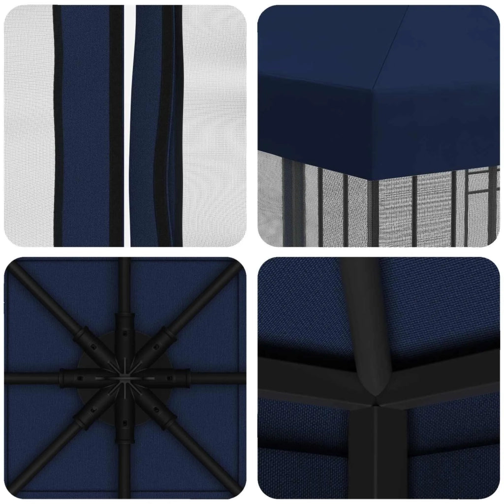 Gazebo | Pergolato da giardino con pareti laterali 3 x 3 m Blu