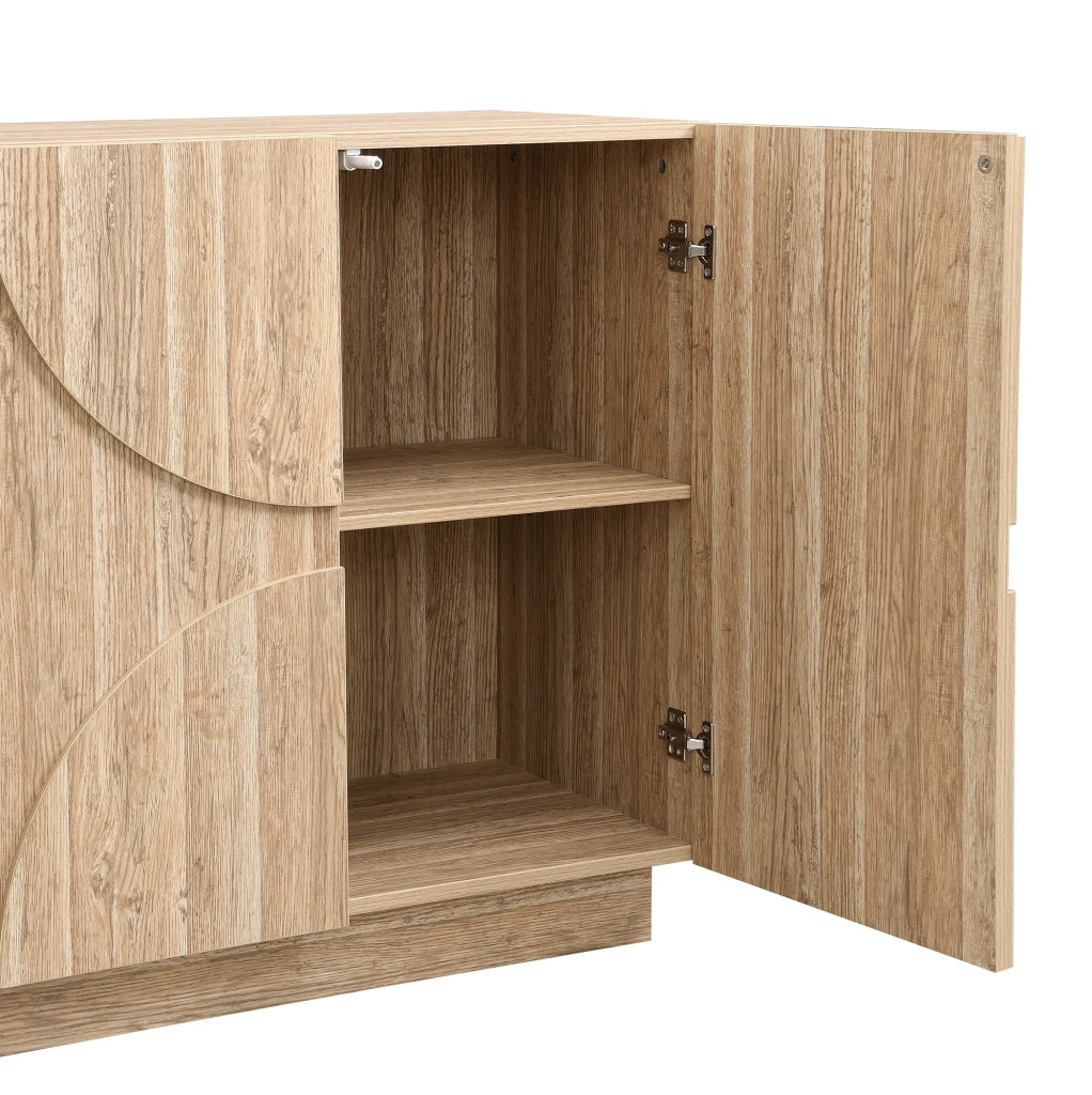 Madia 160x40x80 cm con ante e ripiani regolabili in pannello truciolare naturale