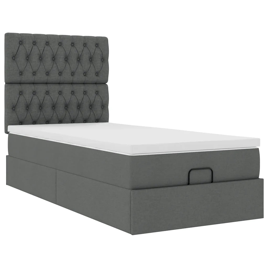 Struttura Letto Pouf con Materasso 90x190 cm in Tessuto 3313203