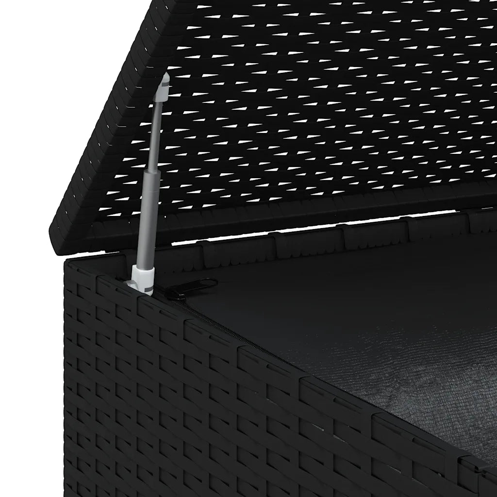 Contenitore Cuscini da Giardino Rattan PE 100x49x103,5 cm Nero CFW3108297