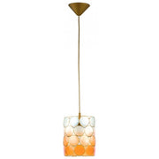 Lampada a sospensione Circolo ottone, arancio/bianco E27 15W Alfa