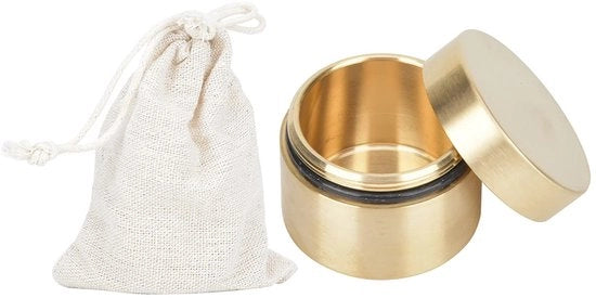 Cassetto di Stoccaggio Acqua-Resistente - Cassa per Gioielli in Ottone - Cassetto di Stoccaggio Mini - Cassetto di Stoccaggio per Gioielli - Cassetto di Stoccaggio per Interni/Esterni - Diametro Esterno 5,9 cm - Cassetto per Gioielli