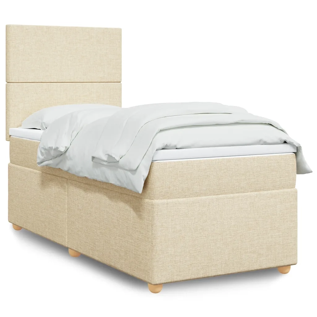 Giroletto a Molle con Materasso Crema 90x200 cm inTessuto 3291161