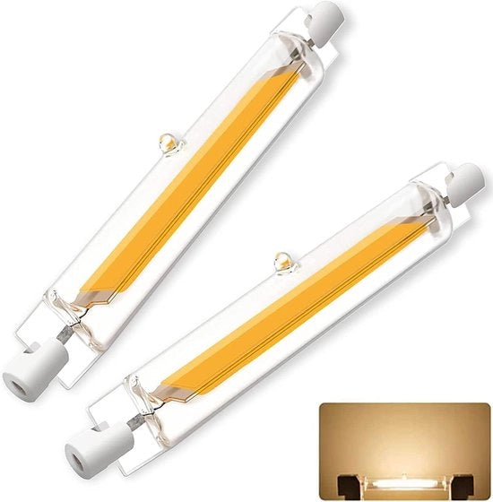 Lampada LED R7S 78mm, 10W equivalente a 100W Halogeen R7S J78, 3000K colore caldo, angolo di radiazione 360°, 2 pezzi